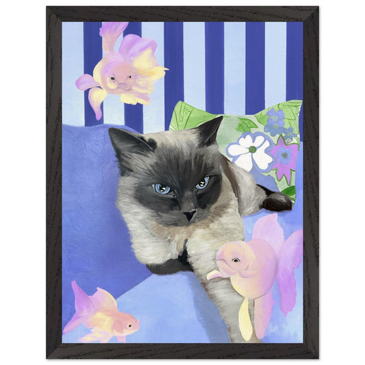 Disa Focus - Cat & Goldfish Fine Art Print - BYCLARA