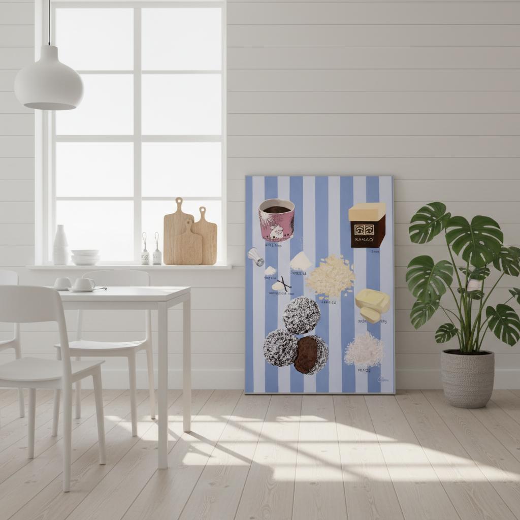 Swedish Fika "Chokladboll" - Nordic Baking Recipe Fine Art Print - BYCLARA