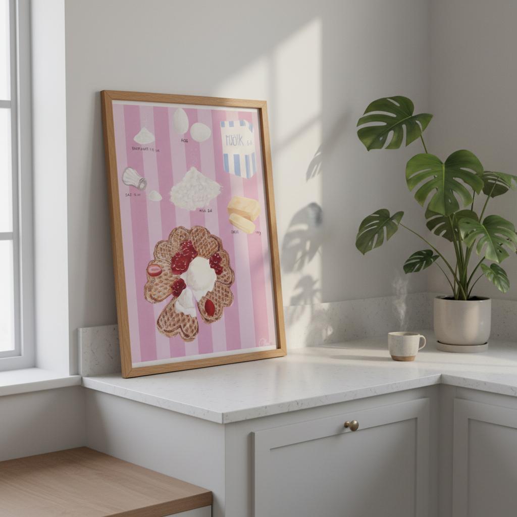 Swedish Fika "Waffles" - Nordic Baking Recipe Fine Art Print - BYCLARA