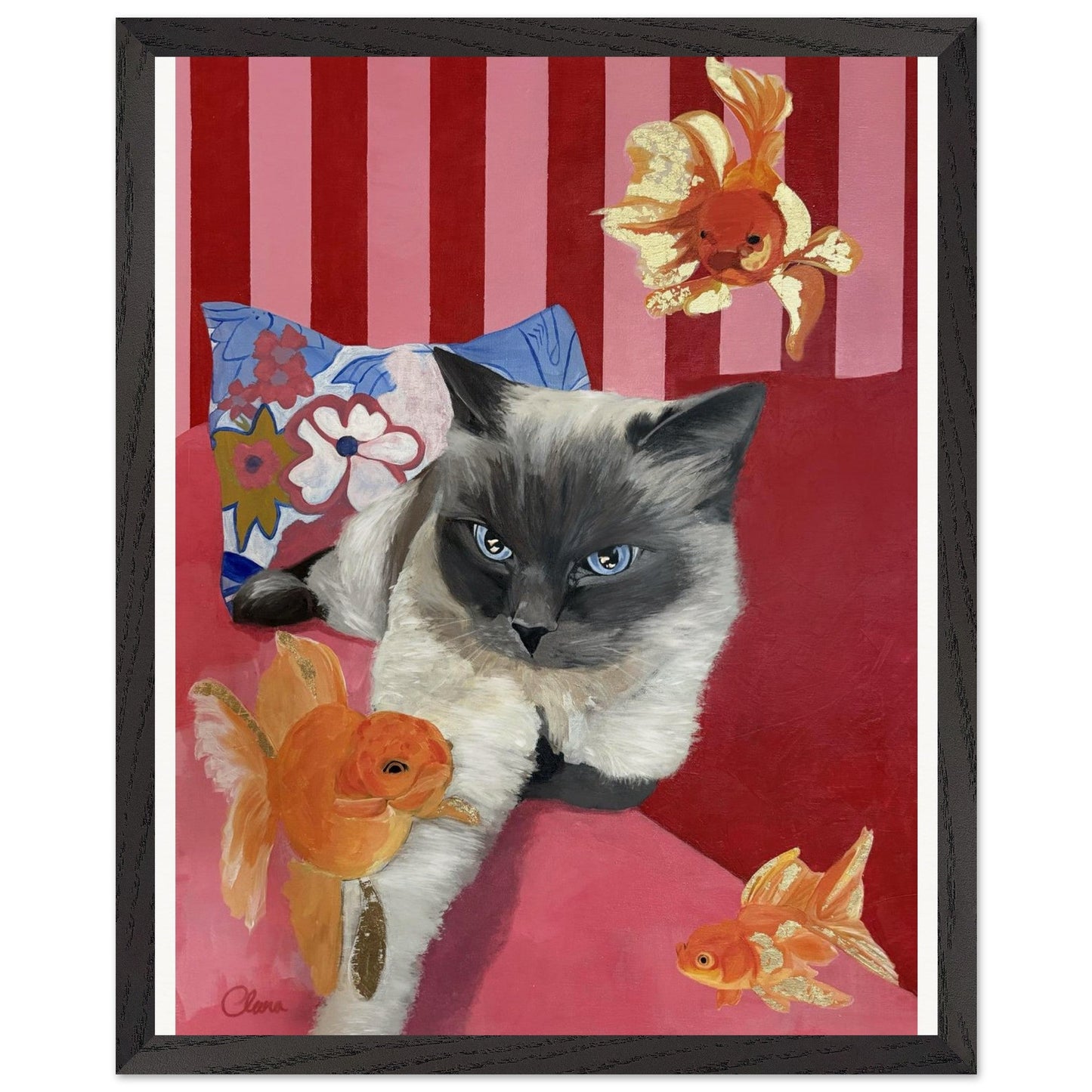 Disa Fierce - Cat & Goldfish Fine Art Print - BYCLARA