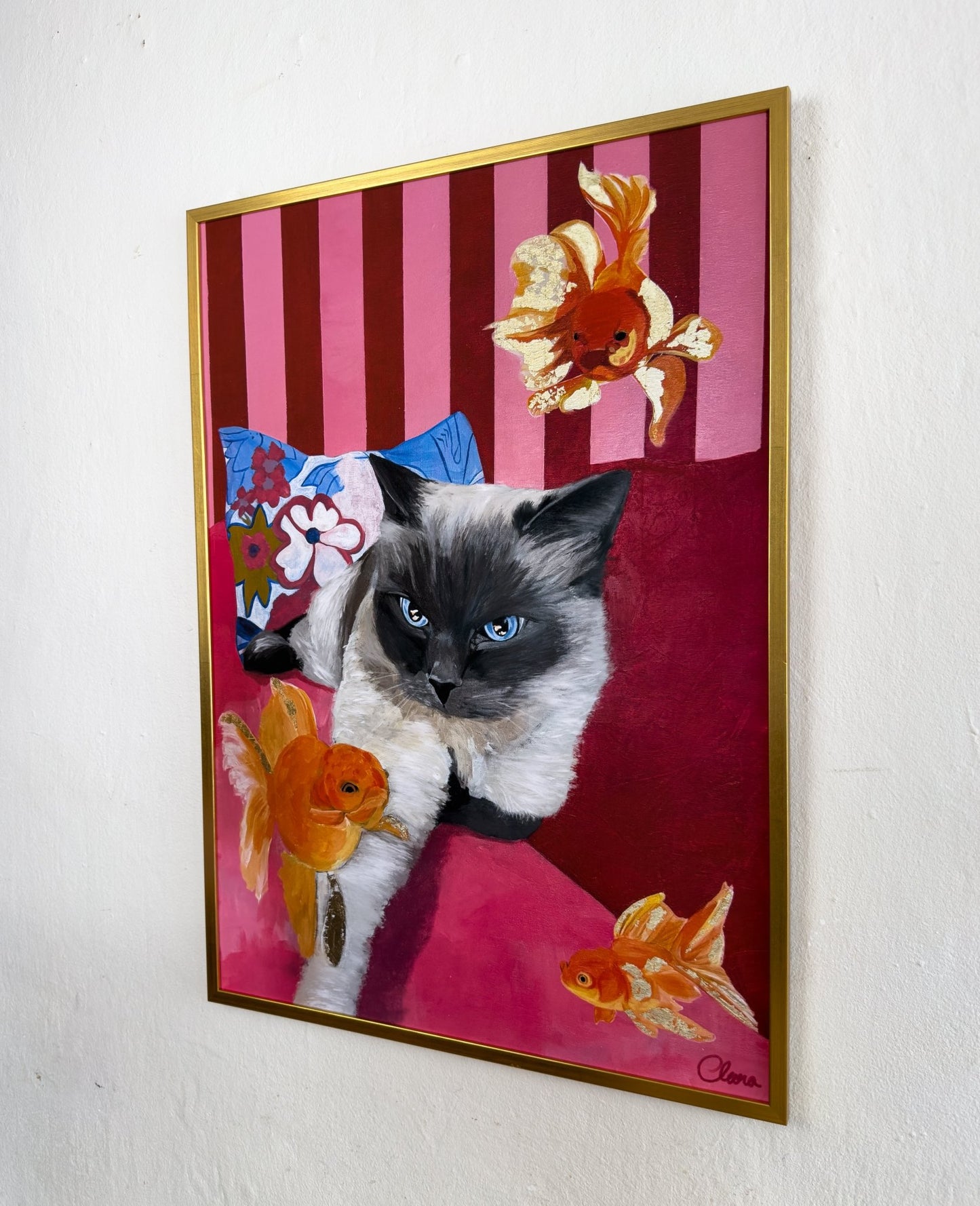 Disa Fierce - Cat & Goldfish Fine Art Print - BYCLARA