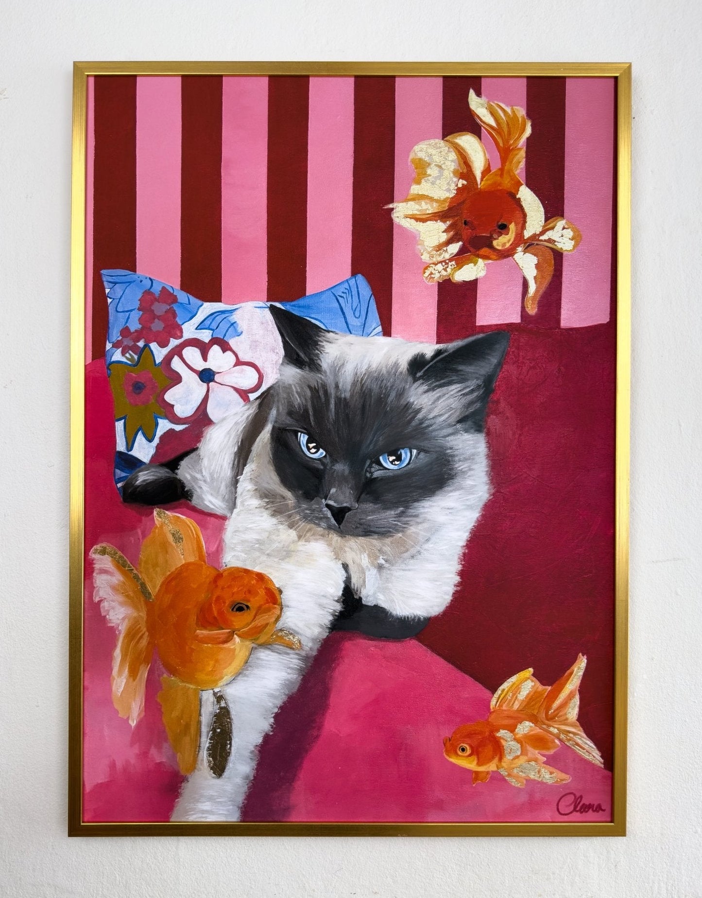 Disa Fierce - Cat & Goldfish Fine Art Print - BYCLARA