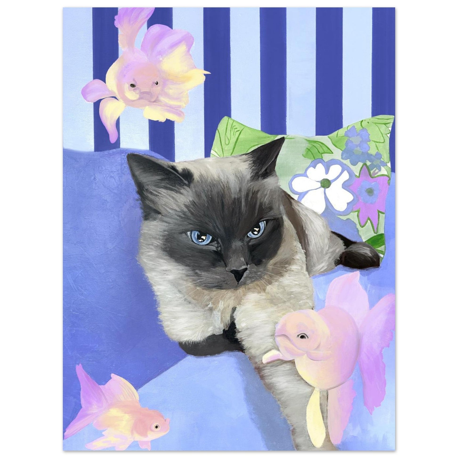 Disa Focus - Cat & Goldfish Fine Art Print - BYCLARA