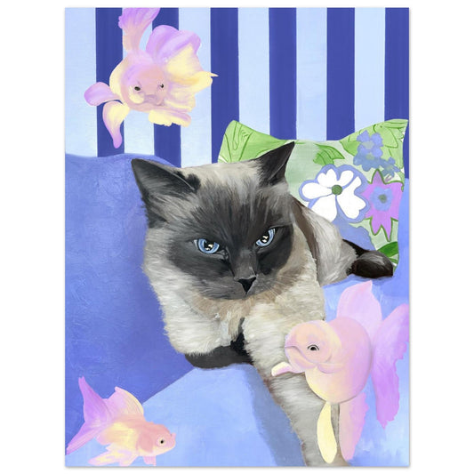 Disa Focus - Cat & Goldfish Fine Art Print - BYCLARA