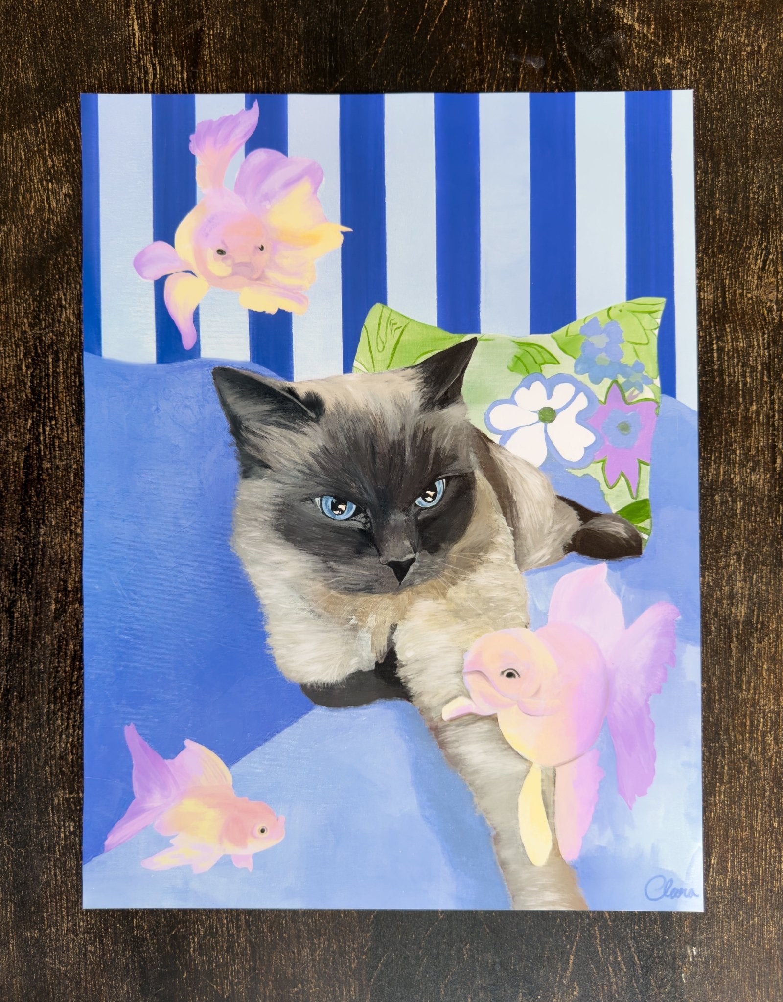 Disa Focus - Cat & Goldfish Fine Art Print - BYCLARA