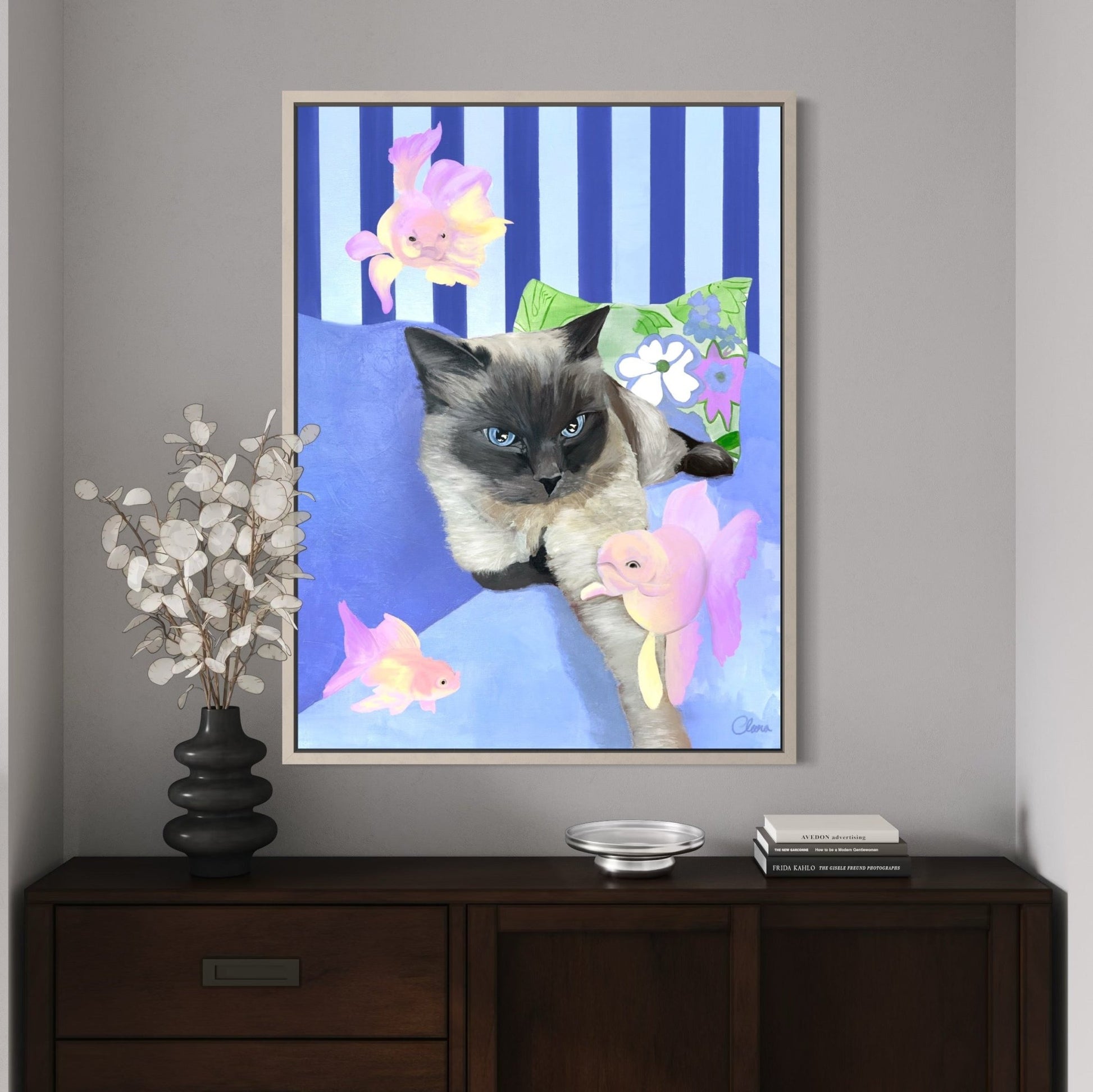 Disa Focus - Cat & Goldfish Fine Art Print - BYCLARA