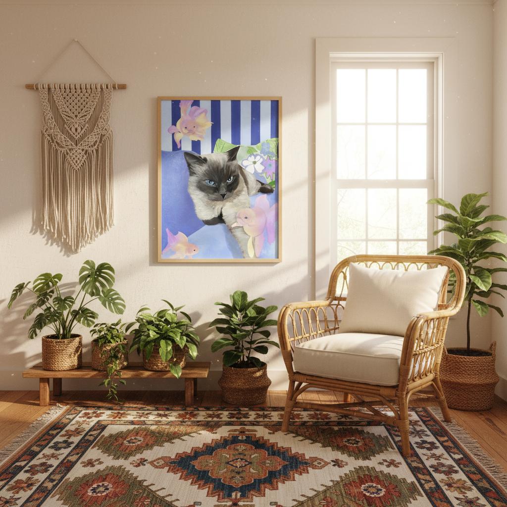 Disa Focus - Cat & Goldfish Fine Art Print - BYCLARA