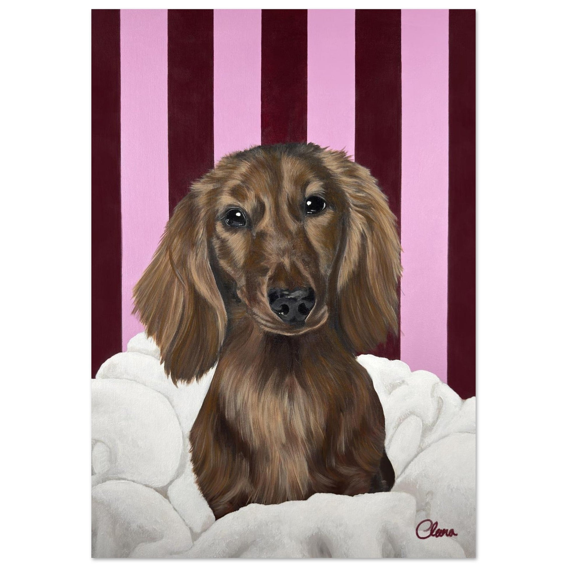 Hugo - Chic Dachshund Fine Art Print - BYCLARA