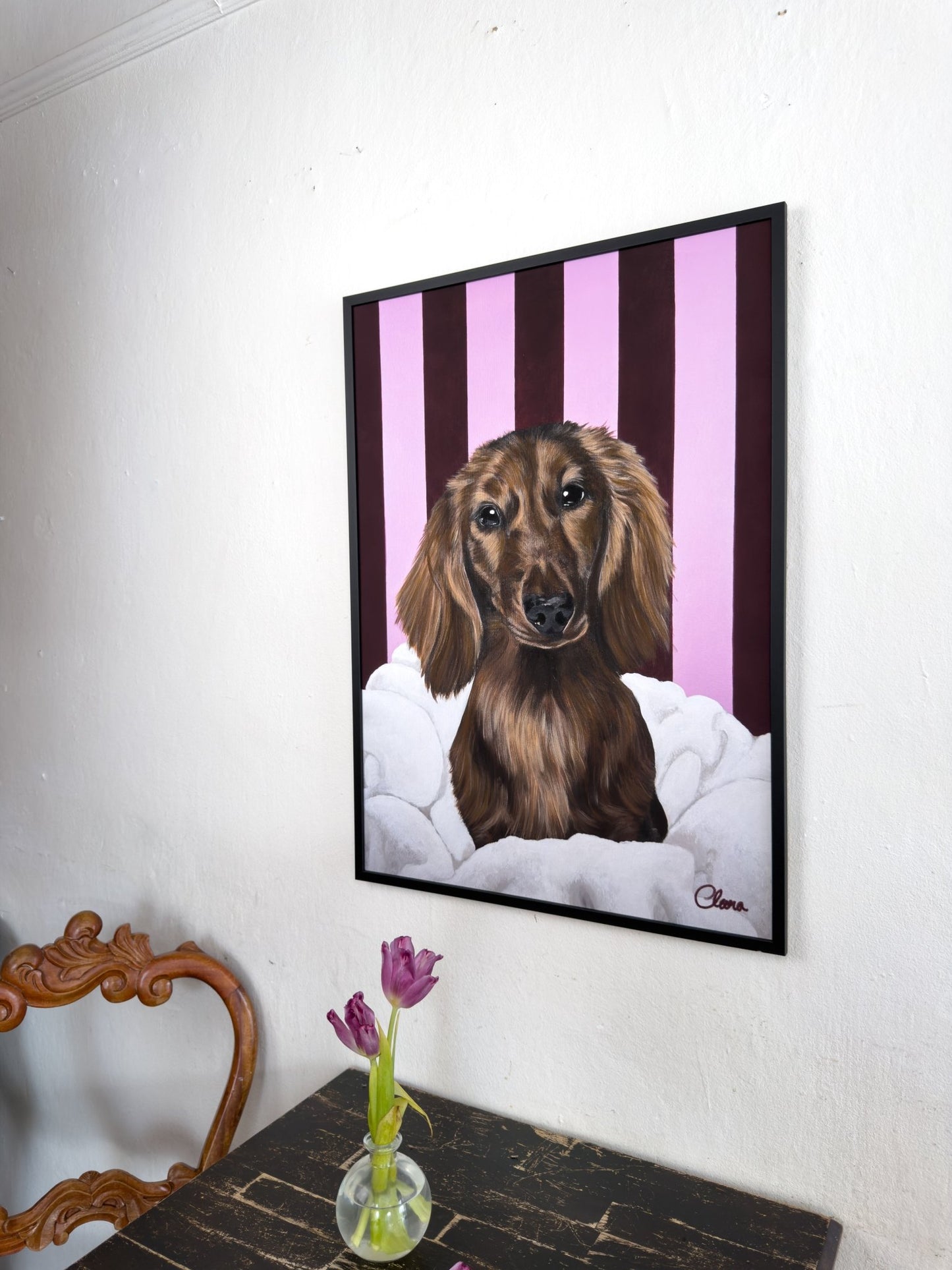 Hugo - Chic Dachshund Fine Art Print - BYCLARA