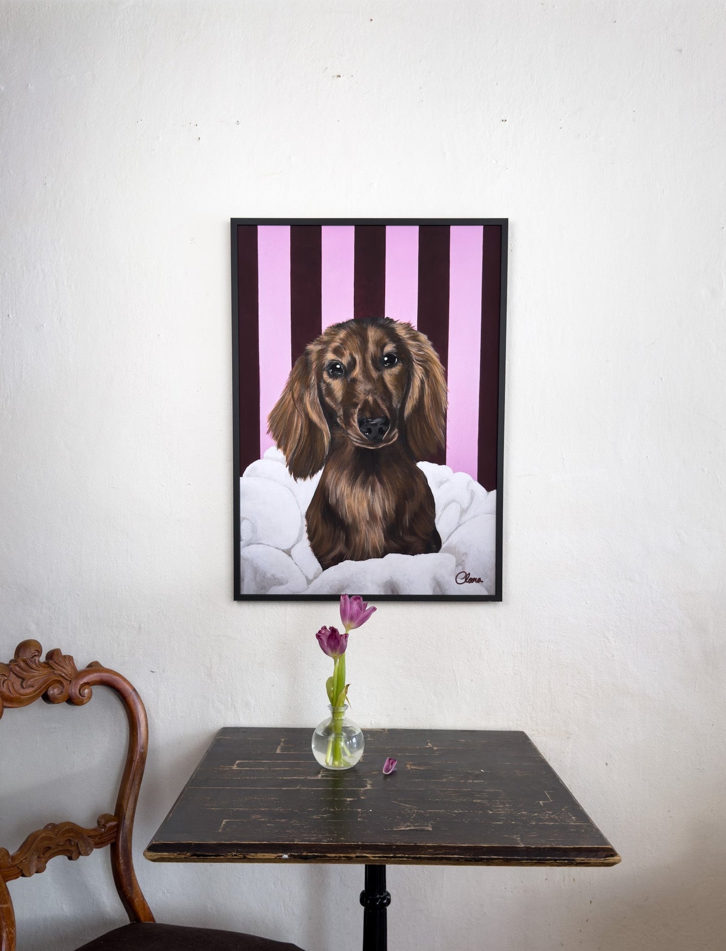 Hugo - Chic Dachshund Fine Art Print - BYCLARA