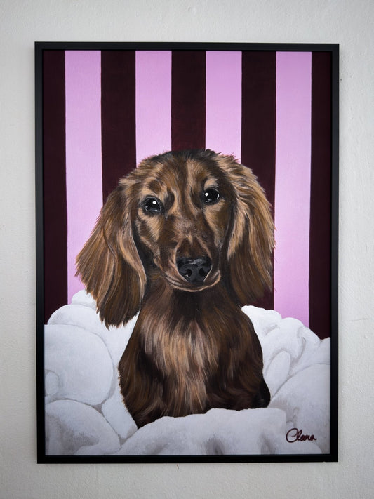 Hugo - Chic Dachshund Fine Art Print - BYCLARA