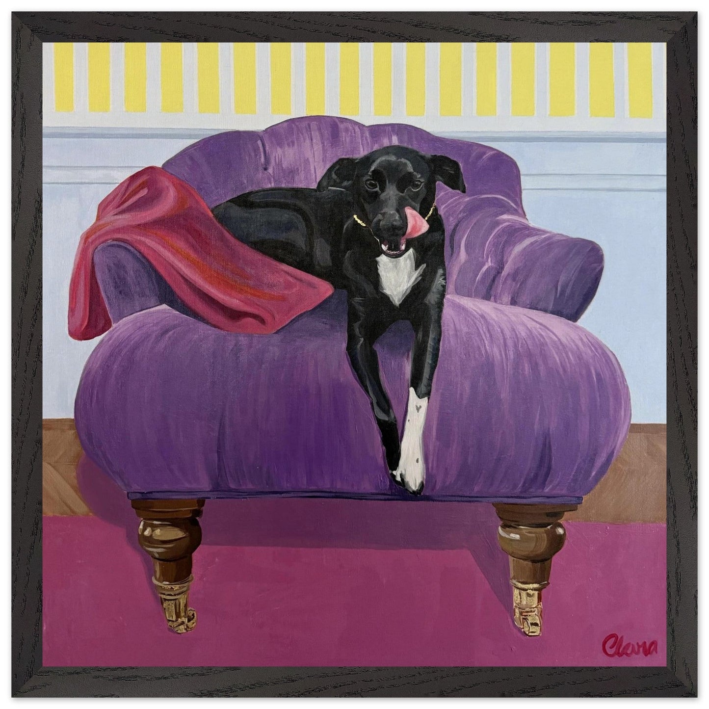 Morris - Dog on Chair Fine Art Print - BYCLARA