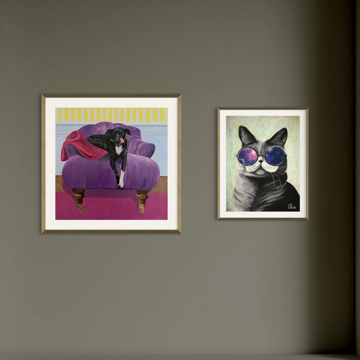 Morris - Dog on Chair Fine Art Print - BYCLARA
