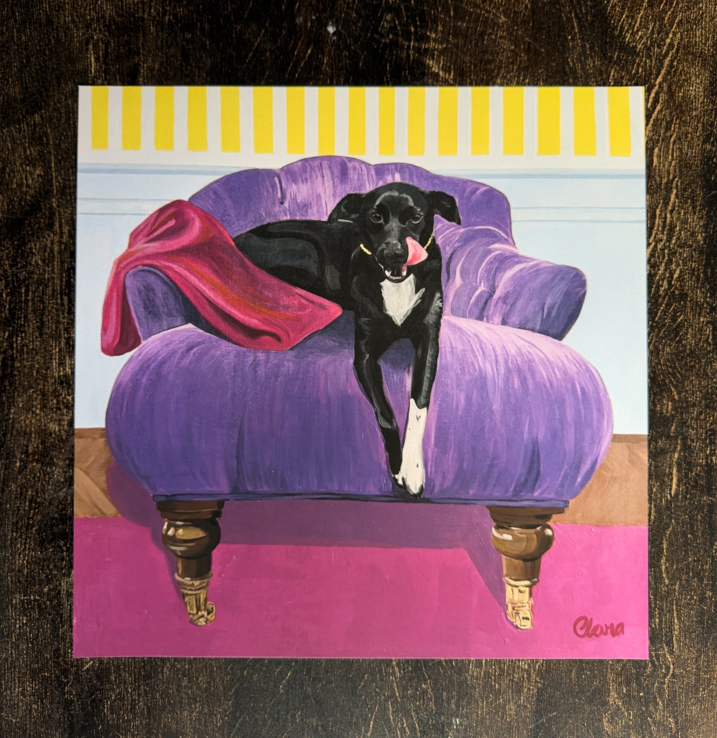 Morris - Dog on Chair Fine Art Print - BYCLARA