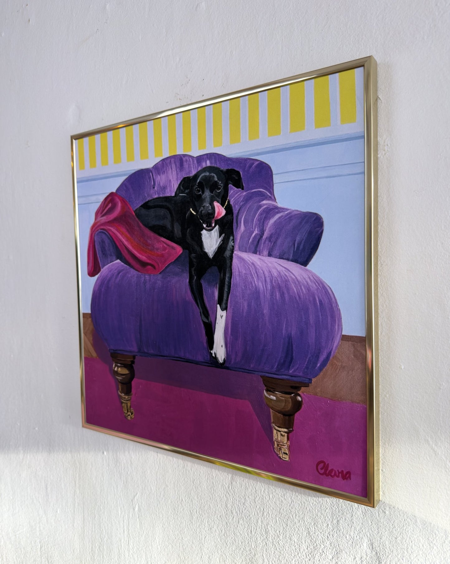 Morris - Dog on Chair Fine Art Print - BYCLARA
