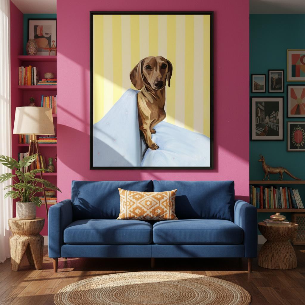 Pax Happy - Dachshund Fine Art Print - BYCLARA
