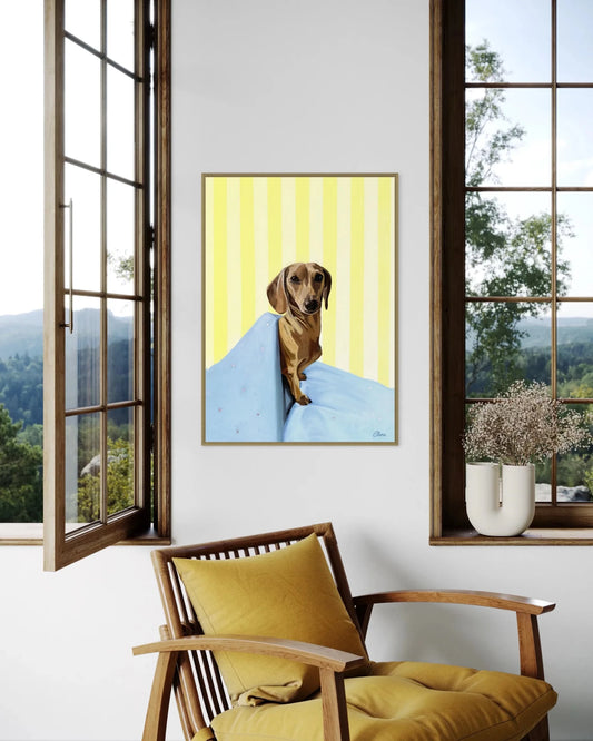 Pax Happy - Dachshund Fine Art Print - BYCLARA
