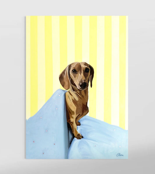 Pax Happy - Dachshund Fine Art Print - BYCLARA