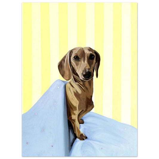 Pax Happy - Dachshund Fine Art Print - BYCLARA