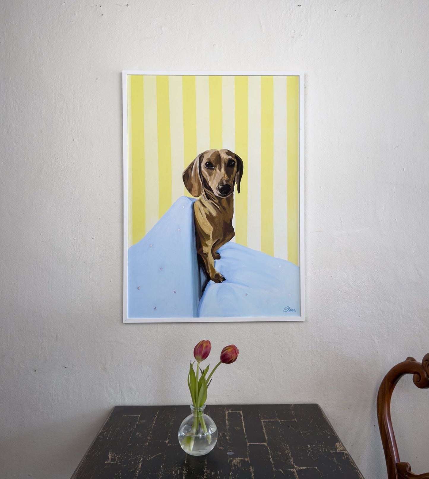 Pax Happy - Dachshund Fine Art Print - BYCLARA
