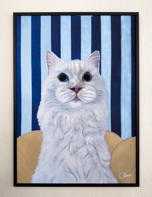 Samson Calm - White Cat Fine Art Print - BYCLARA