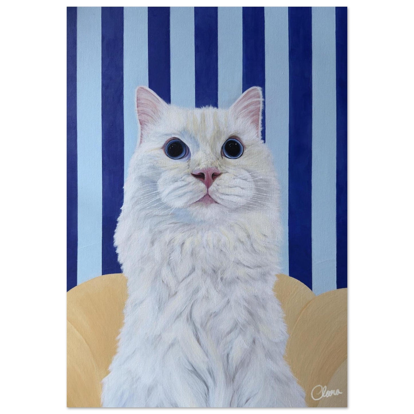 Samson Calm - White Cat Fine Art Print - BYCLARA