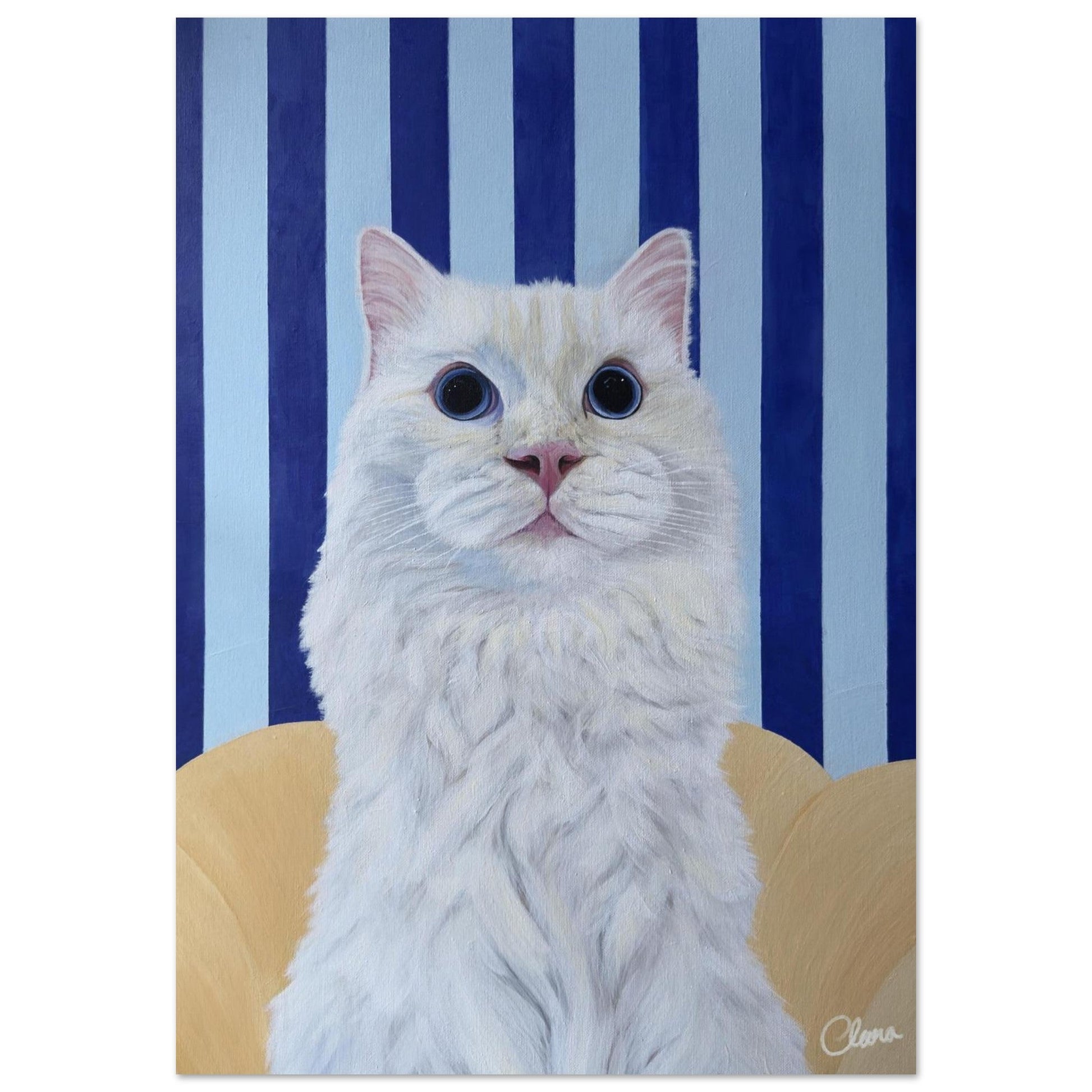 Samson Calm - White Cat Fine Art Print - BYCLARA