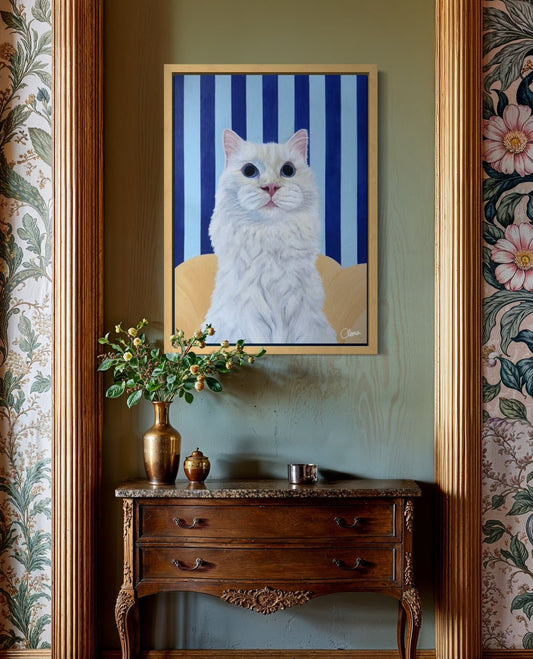 Samson Calm - White Cat Fine Art Print - BYCLARA