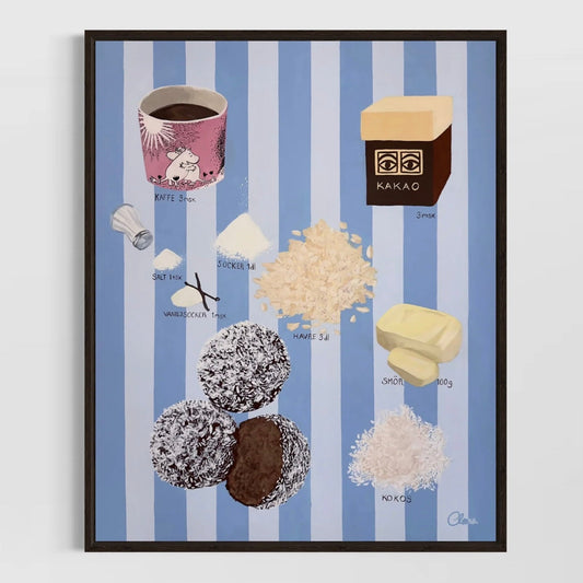 Swedish Fika 'Chokladboll' - Nordic Baking Recipe Fine Art Print - BYCLARA