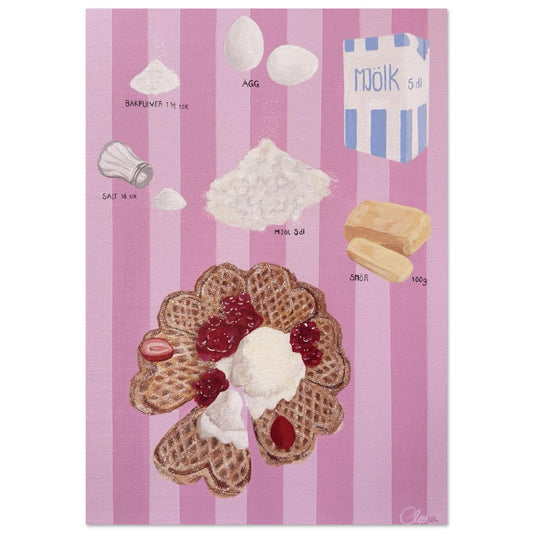 Swedish Fika "Waffles" - Nordic Baking Recipe Fine Art Print - BYCLARA
