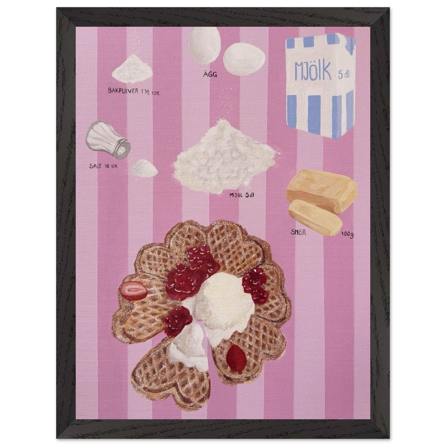 Swedish Fika "Waffles" - Nordic Baking Recipe Fine Art Print - BYCLARA