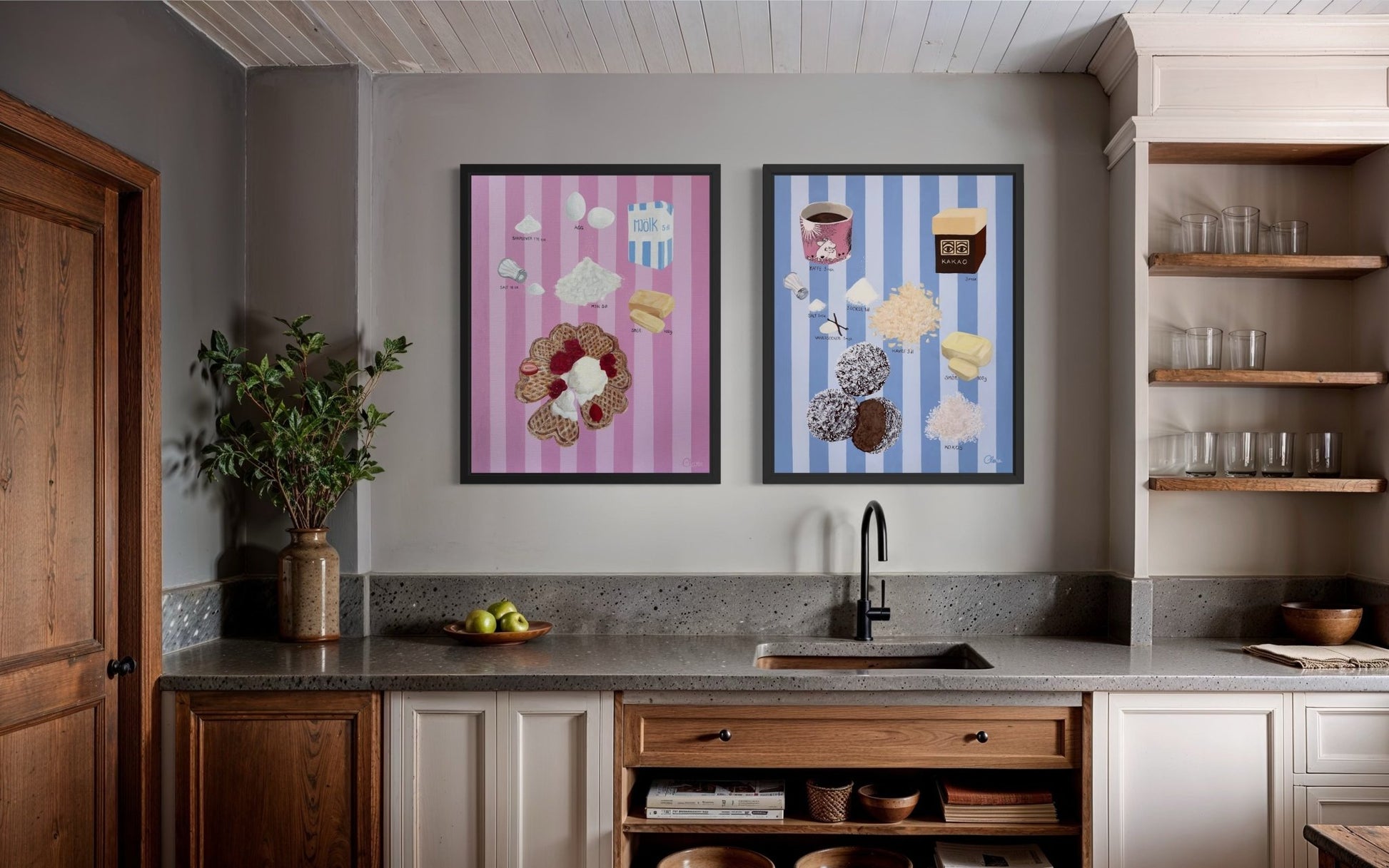 Swedish Fika "Waffles" - Nordic Baking Recipe Fine Art Print - BYCLARA