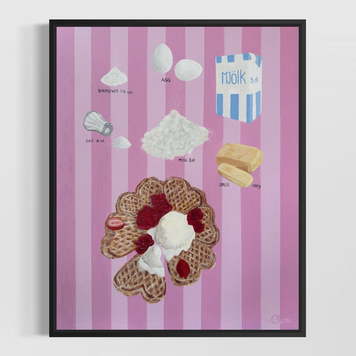 Swedish Fika "Waffles" - Nordic Baking Recipe Fine Art Print - BYCLARA